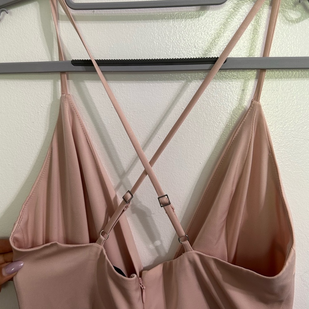 NBD Revolve Light Me Up Ruffle Blush Pink Gown - Picture 7 of 7